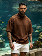 2pcs Men's Short-Sleeve T-Shirt, Loose Fit with Drop Shoulders, Trendy, Soft, Skin-Friendly, Refreshing, Durable, Casual, Lightweight, Versatile for Sports, Spring/Summer Streetwear, Commuting, Daily Essentials - Mixed Color 4