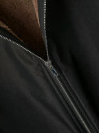 Women'S Plush Lined Hooded Long Warm Trench Coat - Black