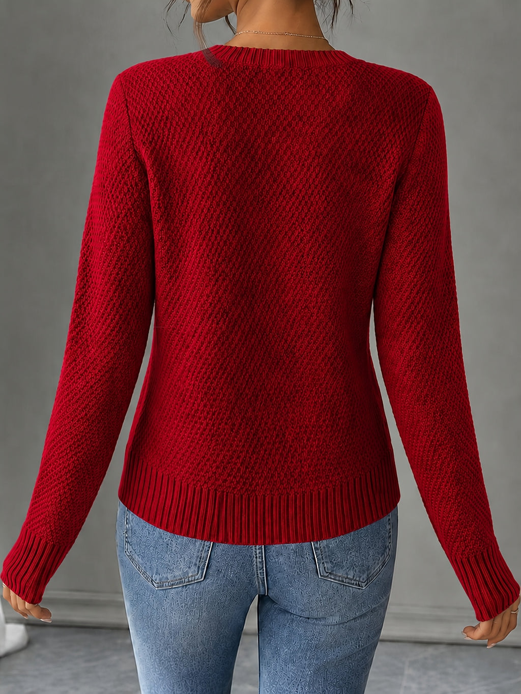 New Fashion Women'S Clothing, Spring Autumn Early Winter Short Jacket, Button-Up Cardigan - Red