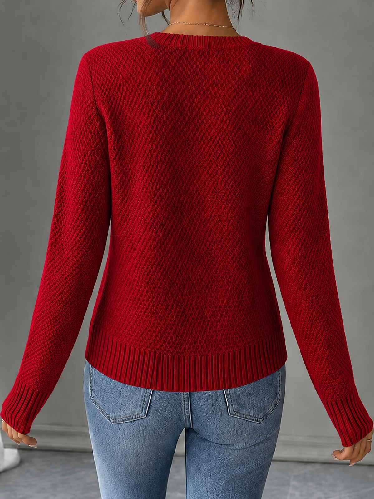 New Fashion Women'S Clothing, Spring Autumn Early Winter Short Jacket, Button-Up Cardigan - Red