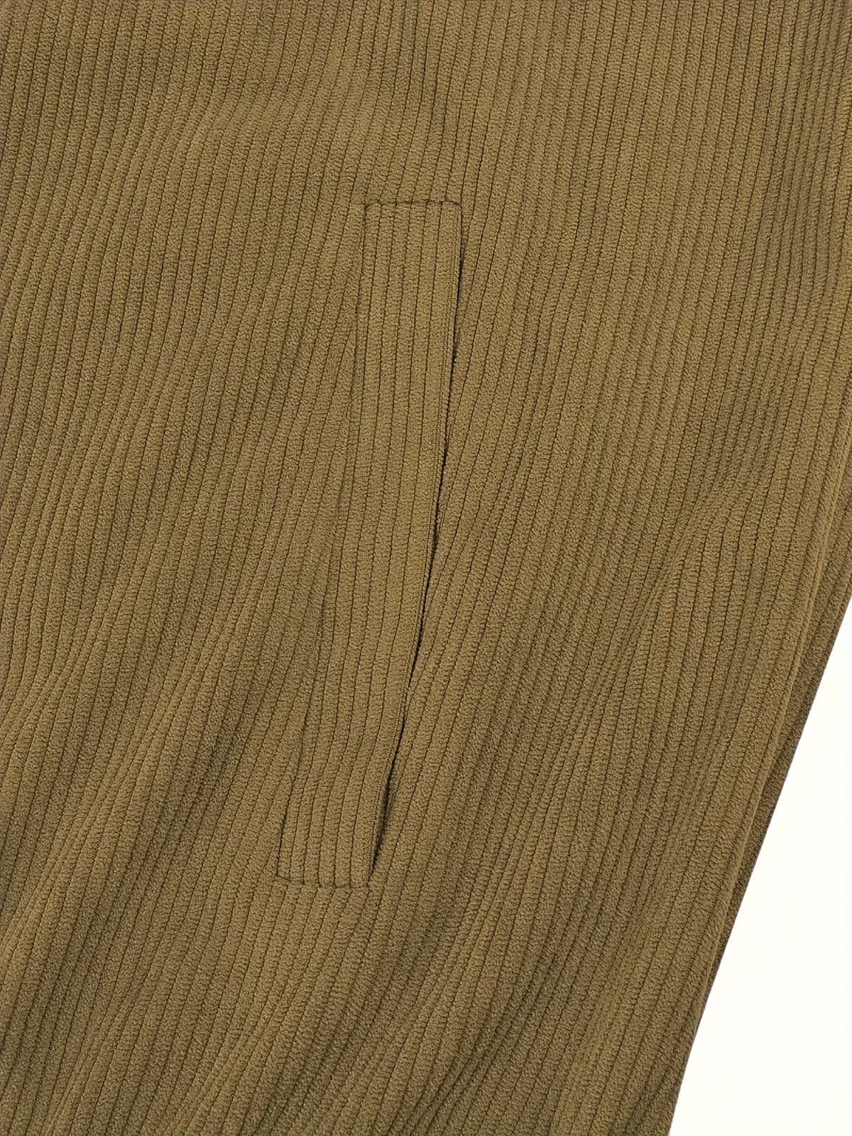 Men'S Solid Color Corduroy Jacket, Casual Versatile Stand-Up Collar Top, Autumn Winter New Fashion Men'S Clothing - Rust