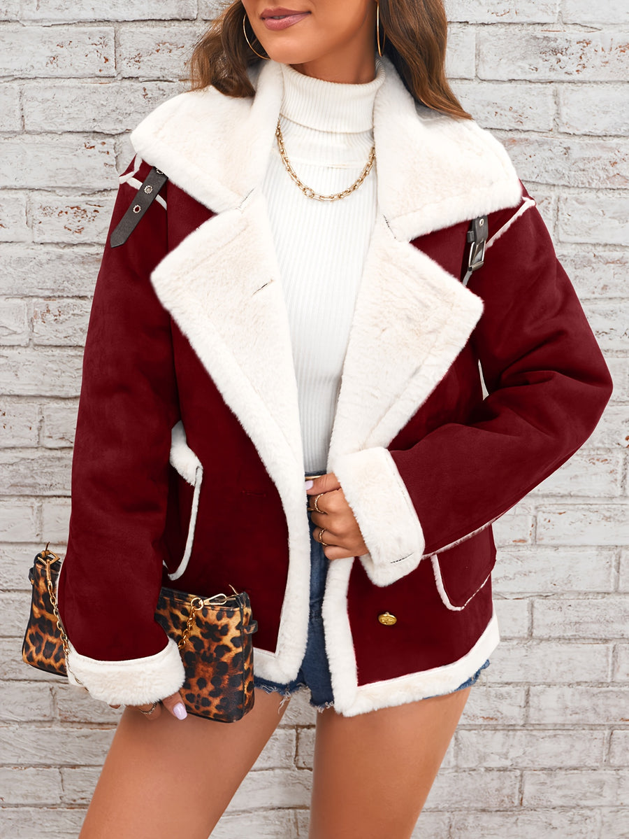 Lamb Women's Winter Coat - Deep Red
