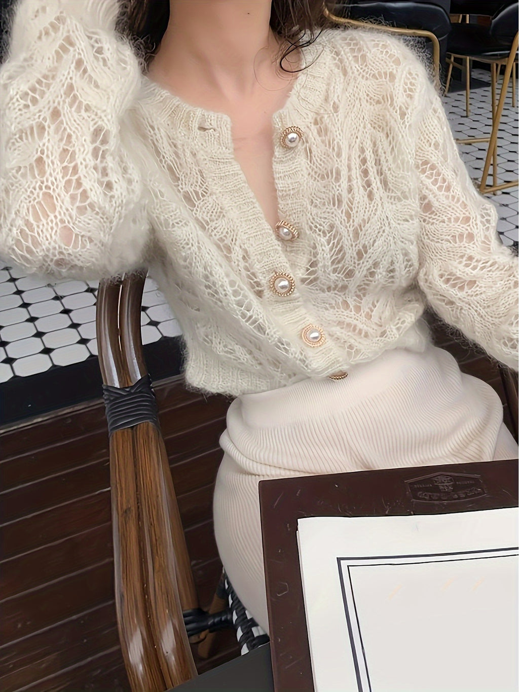 Women'S Cardigan - Single-Breasted Design, Commuting Fashion Choice, Loose Soft And Comfortable, Translucent Fabric, Long Sleeve Style, Casual Autumn And Winter Style, Straight Long Sleeve, Women'S Cardigan Top - Apricot