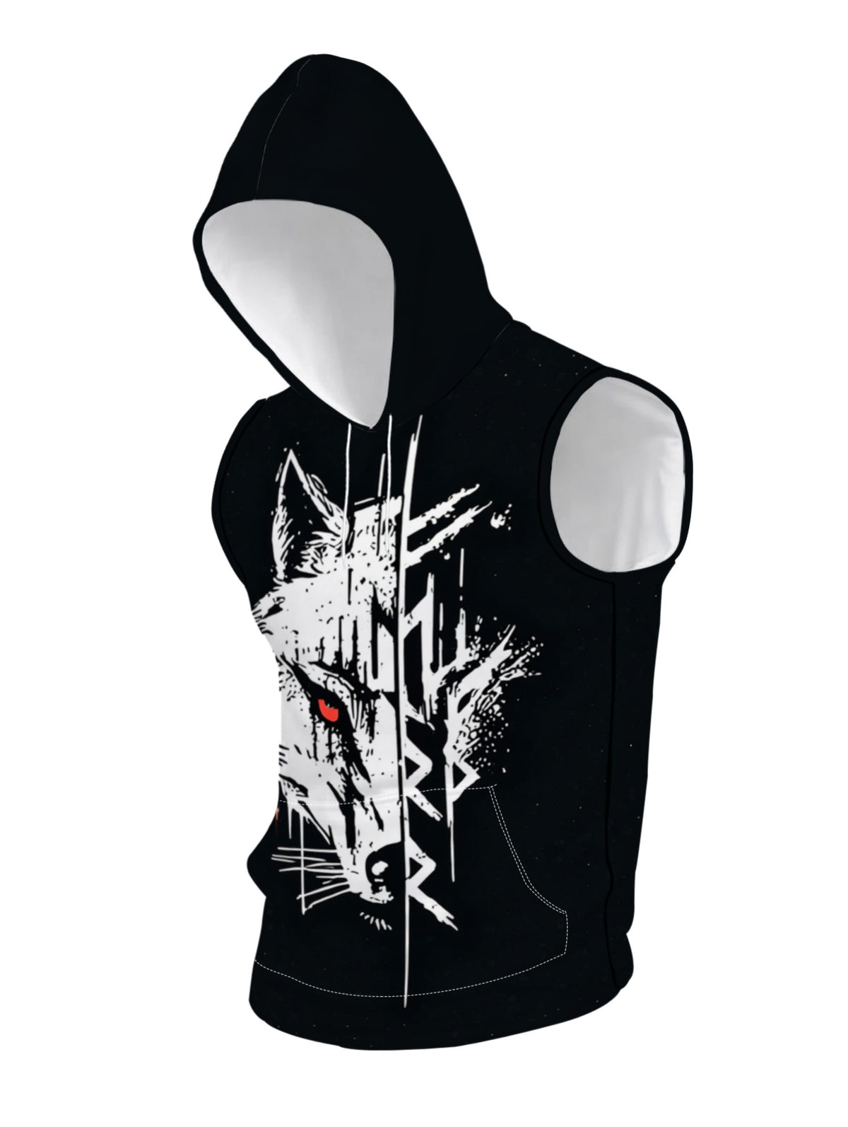 Men's Hooded Sleeveless Top with Stylish Wolf Head Print, Comfortable & Breathable Sports Vest for Daily Fitness, Trendy Casual Wear, Perfect for Gym and Outdoor Activities, Fashionable Design - Mixed colors