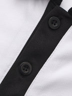 Men'S Casual Sports Solid Polo Shirt with Short Sleeves - White
