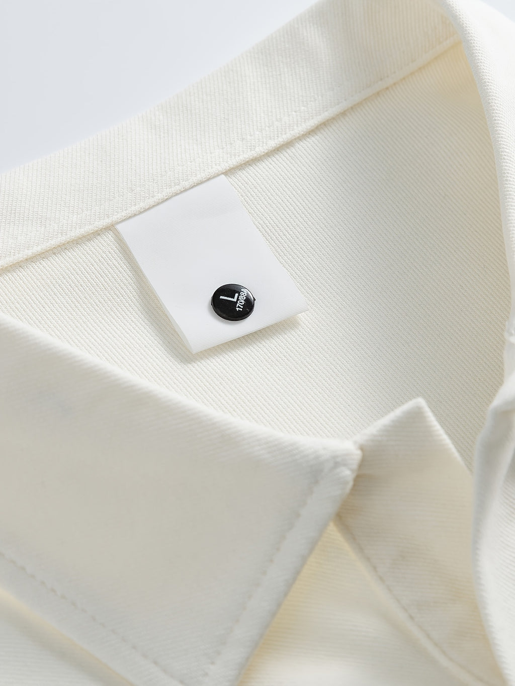 Spring/Summer American-style Solid Color Polo Shirt, Casual Versatile Short Sleeves with Lapel Collar, Simple Buttonless Placket - White Apricot