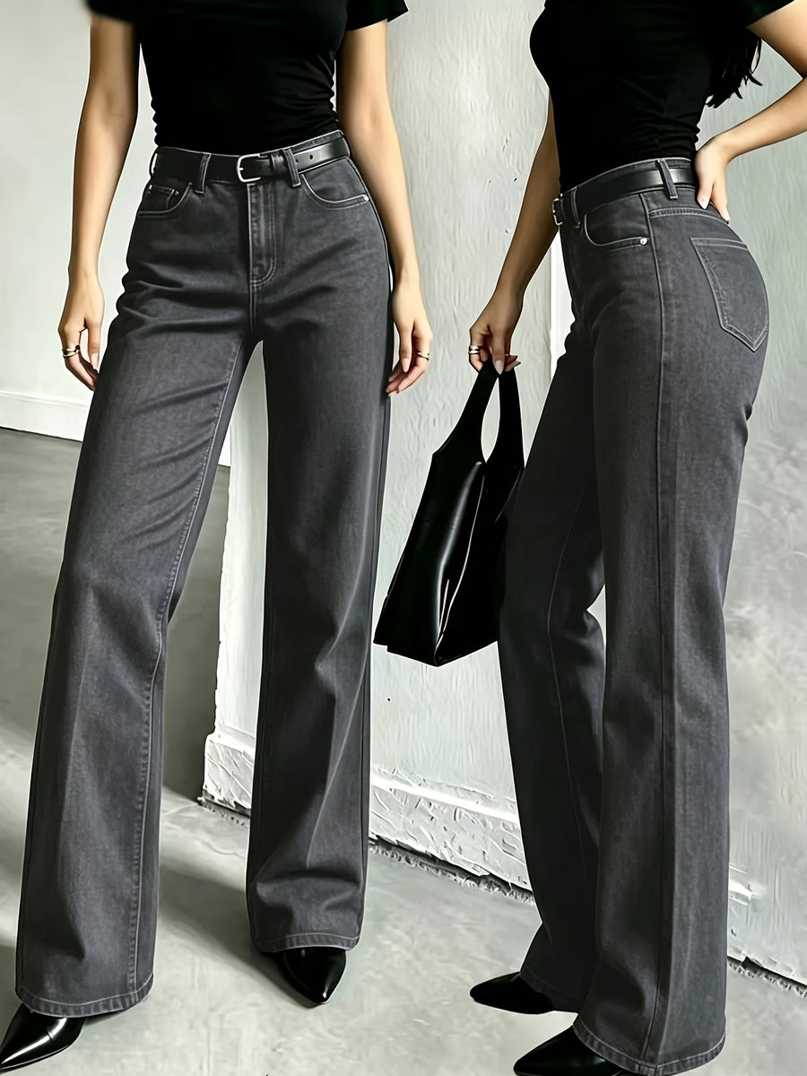 A10050# Simple and Stylish Jeans - Dark Gray