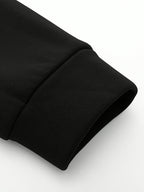 Men's New Trendy Autumn/Winter Fashion Zip-Up Hoodie, Casual Daily Drawstring Zip-Up Hooded Sweatshirt with Creative Flat Design Print, Front Kangaroo Pocket, Unisex Top - Black