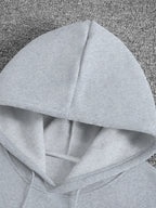 Chicago Back Print + Arm Graphic Design Men's Hooded Sweatshirt for Autumn/Winter, Casual Trendy Street Style Comfortable Fabric - Light Grey