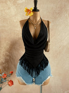 Women'S Fashion Casual Tank Top - Black