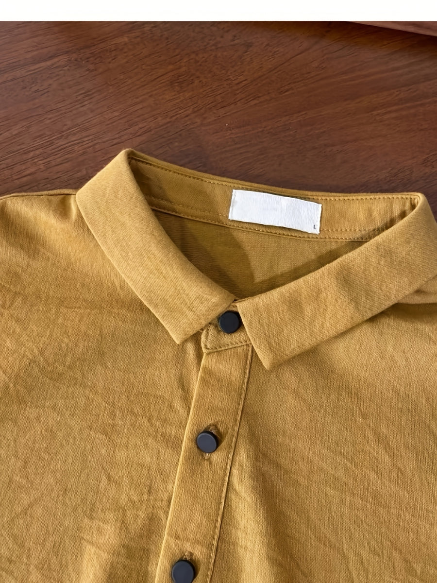Men'S Breathable Lightweight Nylon Polo Shirt - Durable Summer Casual Business Top - orange yellow