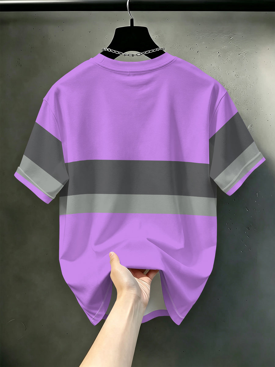[Printed Design – Not Textured] New Men's Short-Sleeve T-Shirt, Heavyweight Vintage Style Top, Loose Fit, Casual, Breathable, Versatile, Crew Neck, Half-Sleeve, Comfortable, Skin-Friendly, Breathable, Wear-Resistant, for Commuting, Daily Outings - Mixed Color 2