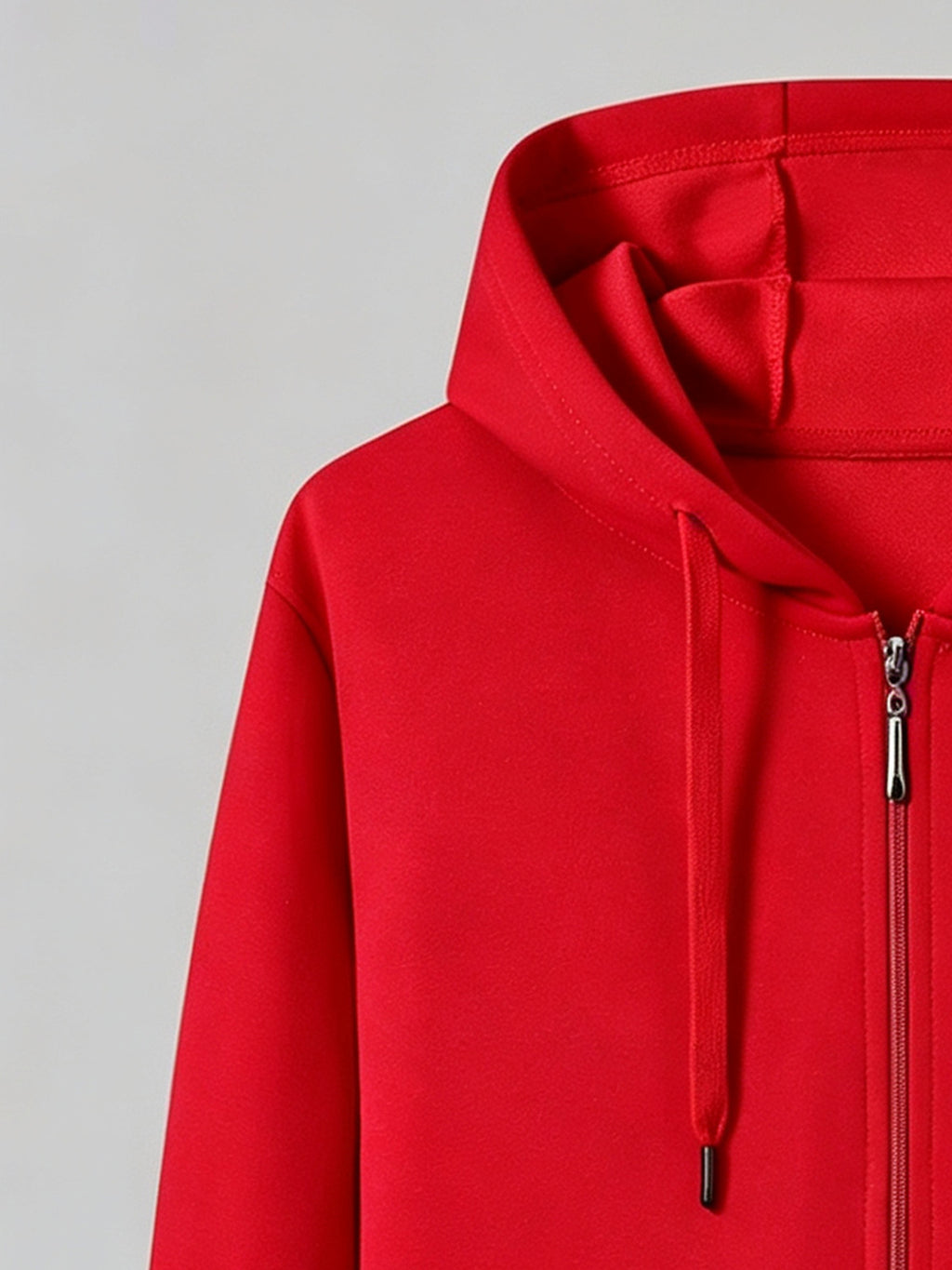 New Men'S Hoodie, Spring Autumn Fashion Casual Top Jacket, Hooded Zipper Athletic Glossy Sweatshirt - Red