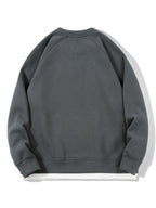 Autumn New Men'S Drop-Sleeve Casual Solid Color Sweatshirt Faux Two-Piece Hem, Men'S Round Neck Pullover, Niche Design Style - Dark Gray