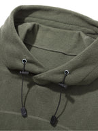 Men Outdoor Tactical Style Fleece Hoodie, Thick Warm Multi-Zipper Pockets Loose Sweatshirt for Autumn Winter Commute Hiking - Olive Green
