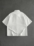 White Short Sleeve Shirt for Men, Back to School Preppy Style Design Short Sleeve Uniform Shirt with Detachable Tie, Niche Structural Minimalist Casual Shirt Suitable for Daily Outings, Outdoor Commute, Gift for Boyfriend - White