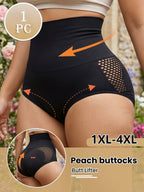 High-Waist Plus Size Tummy Control Butt Lifter Underwear, Heart-Shaped Mesh Hollow Out Breathable Design - Seamless Lift for Fitness, Work, Yoga, Sleep & Casual Attire, All-Season Comfort, Workout Underwear, Comfortable Daily Wear, Seamless Construction - Black