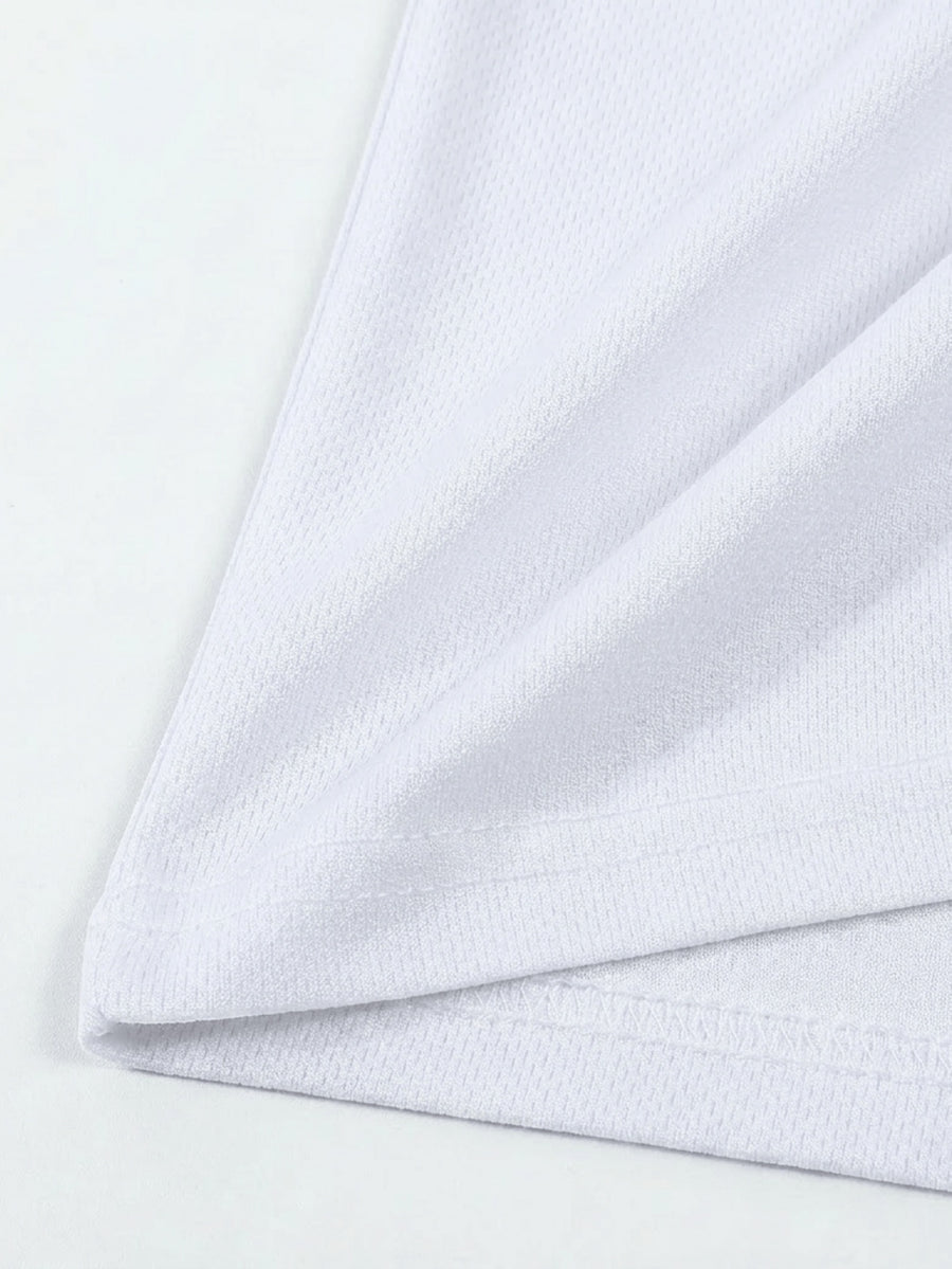 Men's Classic Printed T-Shirt, Crew Neck Short Sleeve, Suitable for Year-Round Daily Wear - White