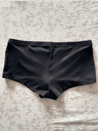 Women's Y2K High-Elastic Body-Hugging Mini Shorts - Ultra-Low Waist Solid Color Leggings Suitable for,, Dance & Casual Attire, Machine Washable Low-Rise Shorts with Non- Fabric - Black