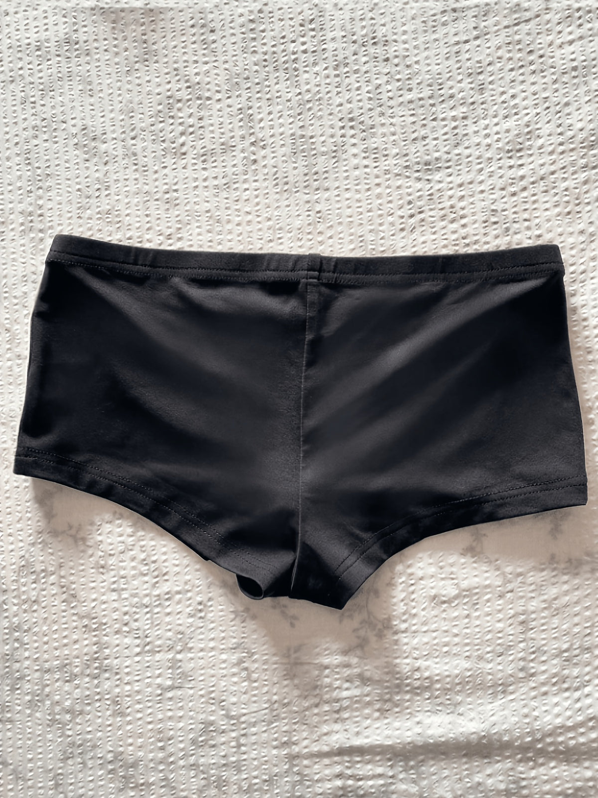 Women's Y2K High-Elastic Body-Hugging Mini Shorts - Ultra-Low Waist Solid Color Leggings Suitable for,, Dance & Casual Attire, Machine Washable Low-Rise Shorts with Non- Fabric - Black