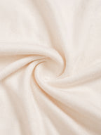 Women's Half-Turtleneck Pleated Bodysuit with Off-Shoulder Decorative Button Long-Sleeve Top, Slim-Fit Waist-Cinching Solid Color Base Layer Bodysuit - Apricot