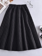 YYTT Women's A-Line Skirt with Pockets - Long -Length Skirt Suitable for Fall/Winter, Solid Color Pockets & A-Line, Machine Washable Non-Stretch Skirt for,, Date Outfits (Versatile Wardrobe Staple) - Black