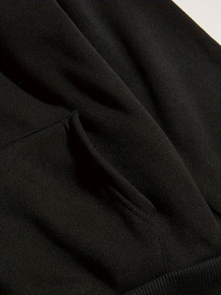 Women'S Casual Sketch Hoodie - Black