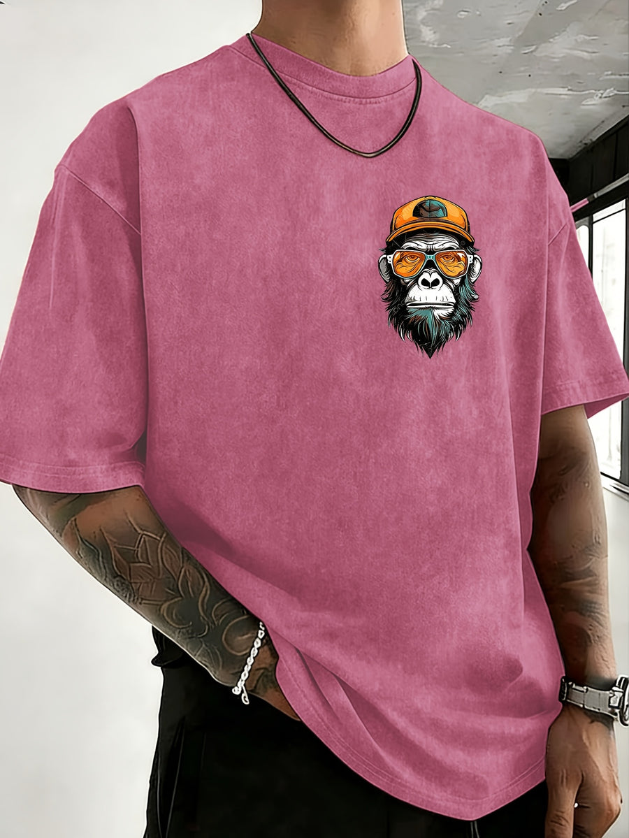 Summer Hot Item Unisex T-Shirt, Retro Distressed Style And Super Good Look! Pure Main Material, Breathable And Skin-Friendly, Comfortable to Wear, Suitable for Casual Commute, Sports Fitness, Outdoor Travel. Double-Sided Positioning Print - Rose Red