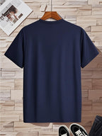 Men's V-Neck T-Shirt | Suitable for Daily Wear, Parties, and Vacations - Navy Color