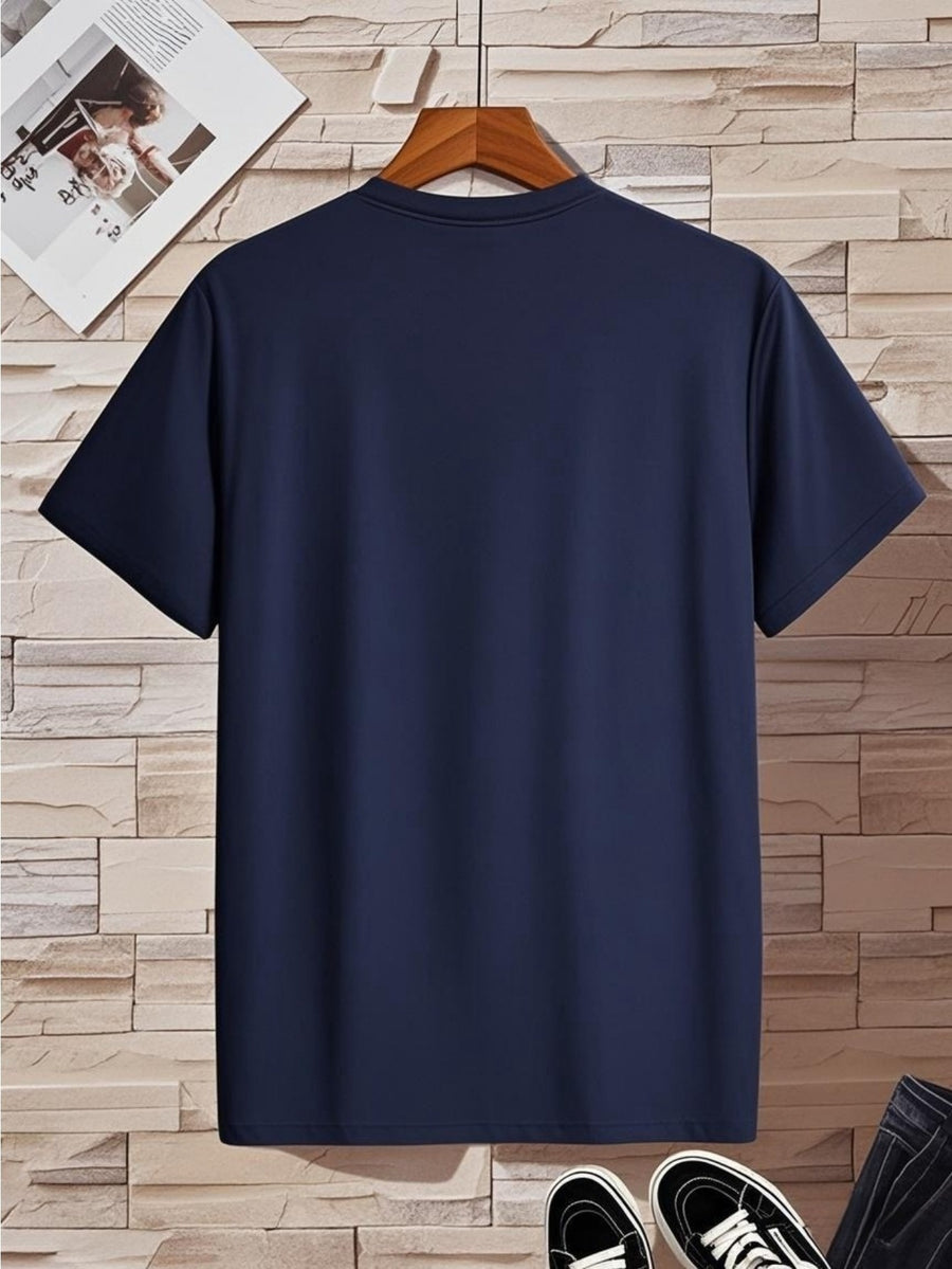 Men's V-Neck T-Shirt | Suitable for Daily Wear, Parties, and Vacations - Navy Color