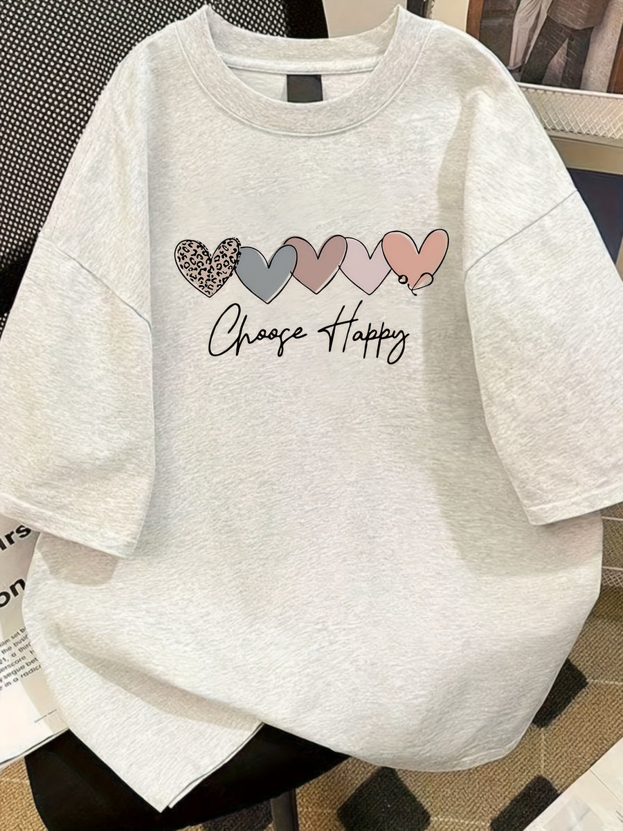 Pure T-shirt for Women Short-sleeved Niche Design and Design Print 2025 Summer New Loose Half-sleeved Slim Top for Women - Light Grey
