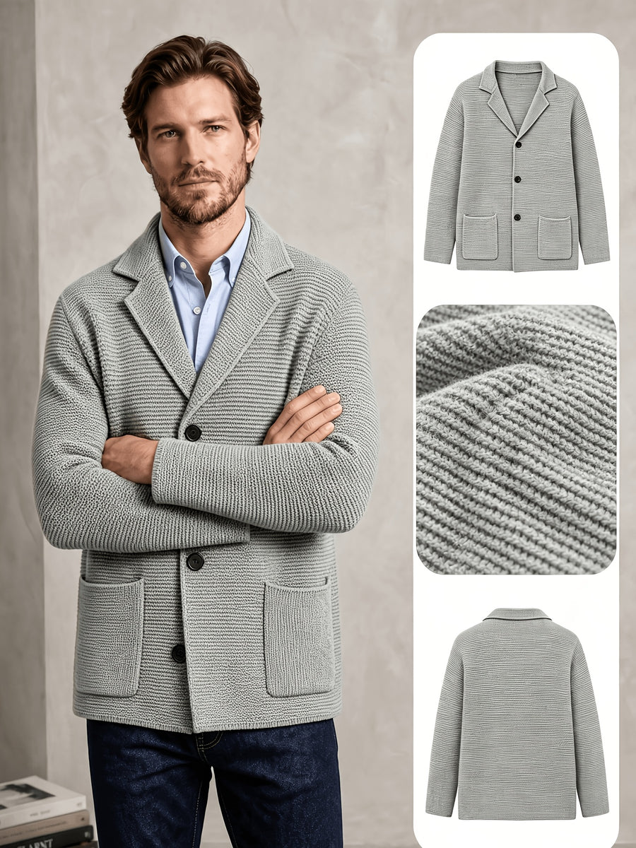 10 Colors Available High-End Style Autumn Winter New British Light Luxury Vintage Cardigan Old Money Style Knit Cardigan Sweater Commuter Autumn Winter Green Fruit Collar Warm Jacket - Light Grey