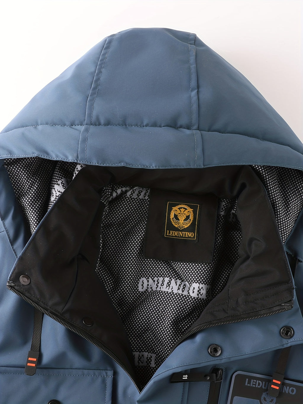 Men'S Autumn New Hooded Warm Coat | Casual Multi-Pocket Work Jacket with Detachable Hood And Zipper, Fiber, Regular Fit, Thick - Sea Blue