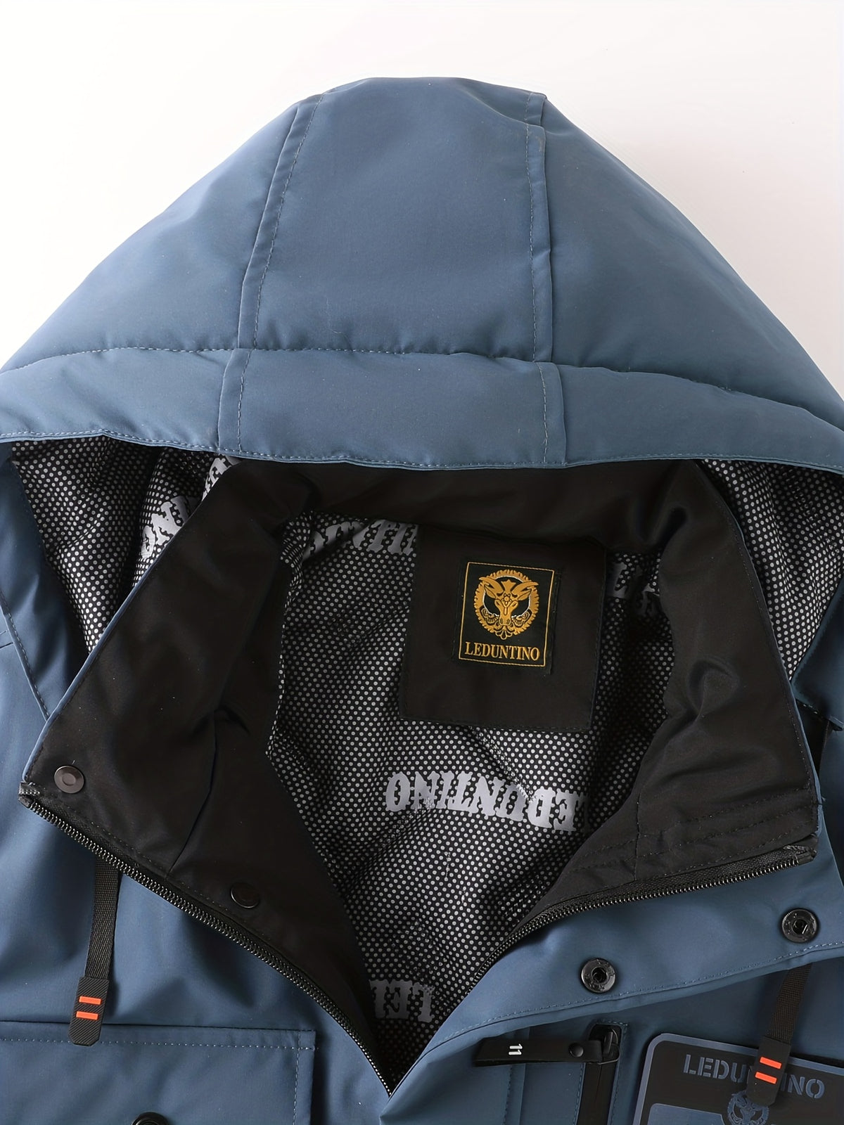 Men'S Autumn New Hooded Warm Coat | Casual Multi-Pocket Work Jacket with Detachable Hood And Zipper, Fiber, Regular Fit, Thick - Sea Blue