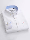 Men'S Long Sleeve 60 Oxford Dress Shirt, Casual - White