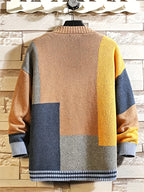 Men'S Cardigan, Men'S Long Sleeve Knit Sweater, with Buttons (Shirt Not Included) - Mixed colors