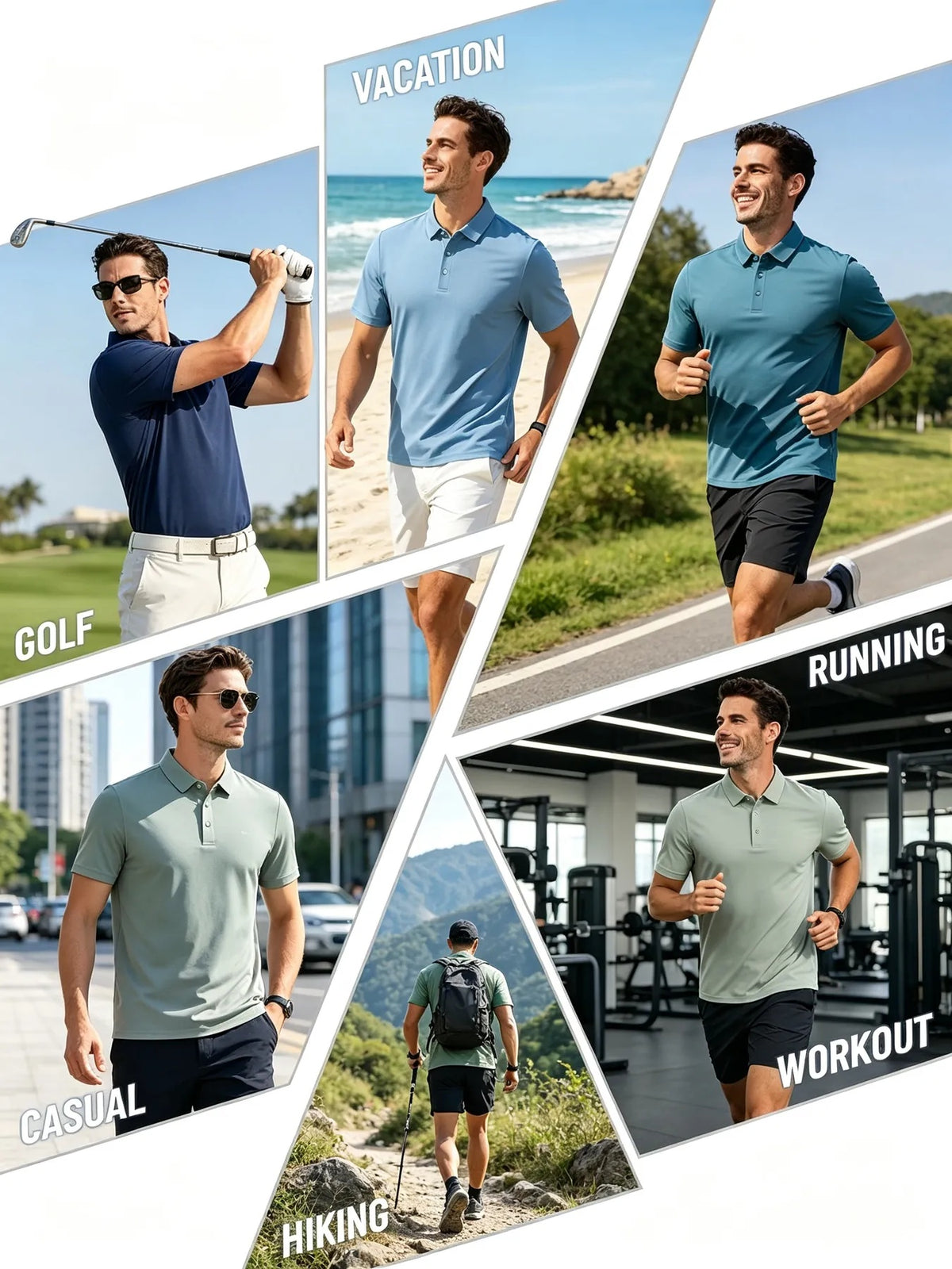 New Men'S Novelty Polo Shirt, Western Hot Style Button-Up Polo, Comfortable Breathable Lapel Short Sleeve, Casual Outerwear Men'S Short Sleeve Top [Printed Design - Not Textured] - Mixed Color 4