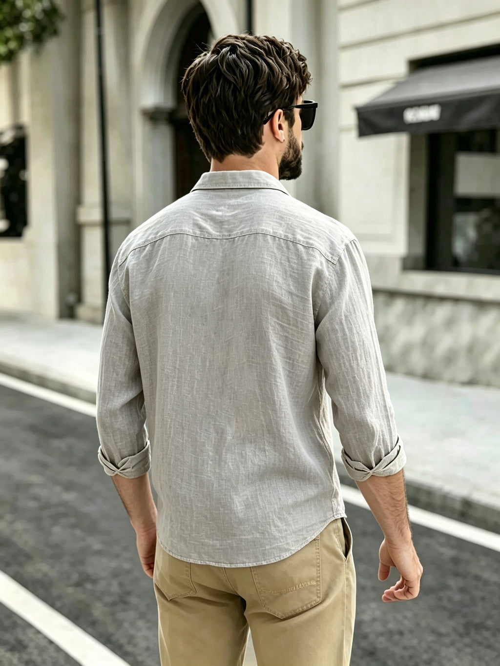 The Preferred Gift for Back to School Season Is Men's Casual Shirts. Spring and Autumn Long Sleeved Shirts Are Trendy, Loose, Solid Color, Breathable and Versatile Tops, Making Them the Perfect Holiday Gift - Light Grey