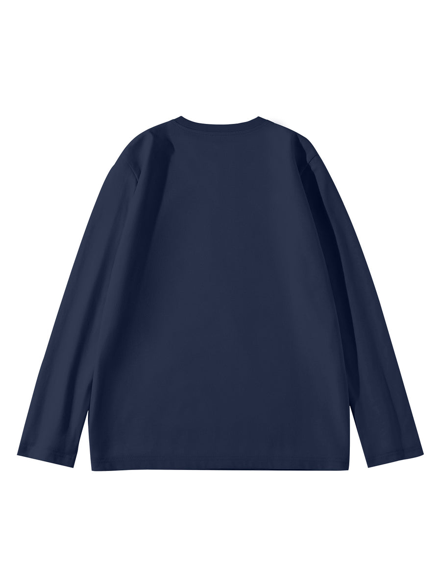 Mùshān Snow Selected Paul Frank Pure Breathable Spring And Autumn Men'S Long Sleeve T-Shirt - Navy