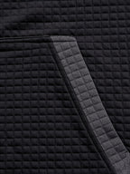 Autumn/Winter Men's Thickened Jacquard Long-Sleeve Open Cardigan Jacket, Hooded Fashionable Checkered Jacquard Textured Fabric, Comfortable Outerwear Suitable for Daily Outings, Outdoor Sports, Travel, and Vacations. Lightweight and Comfortable - Black