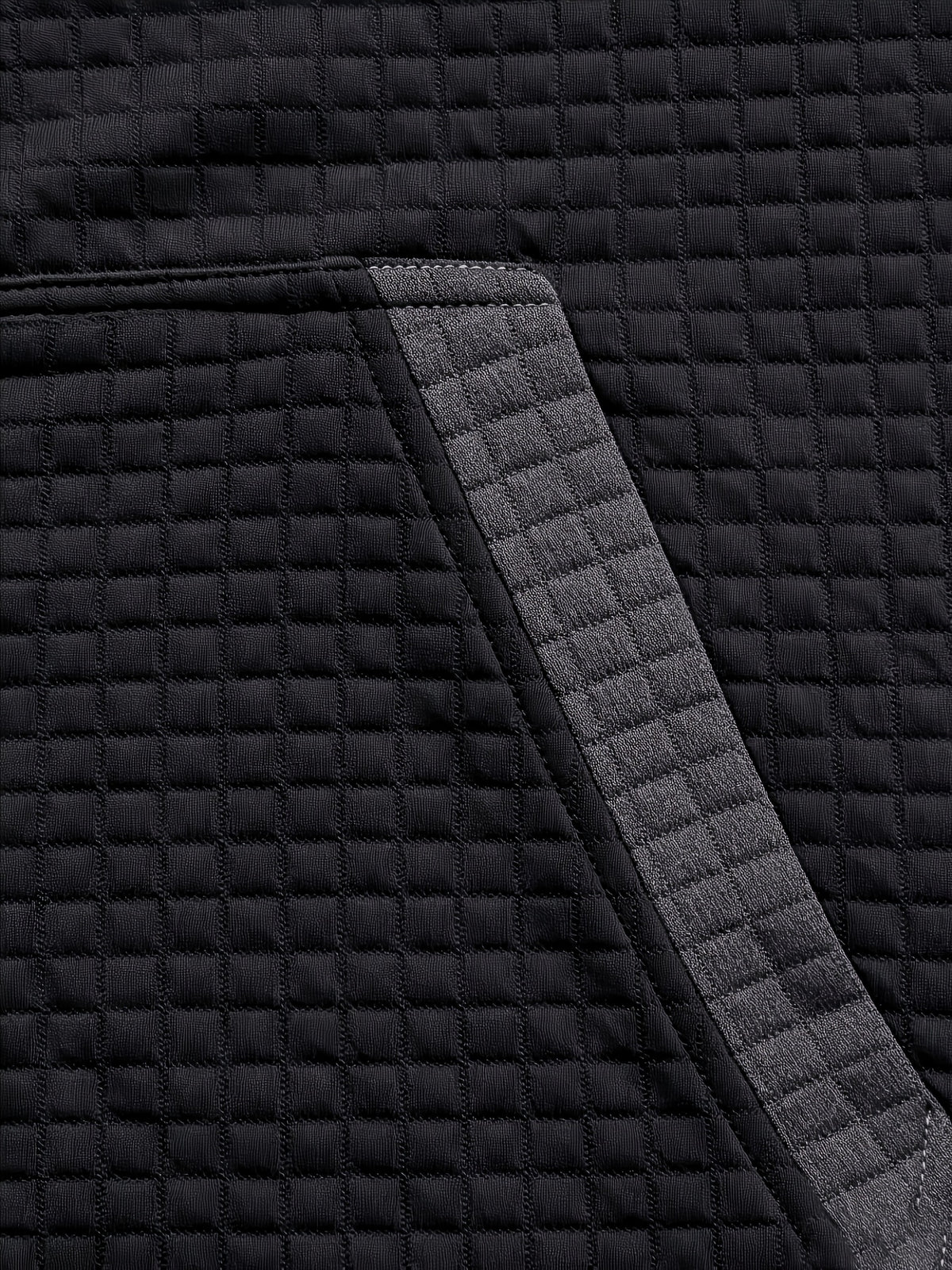 Autumn/Winter Men's Thickened Jacquard Long-Sleeve Open Cardigan Jacket, Hooded Fashionable Checkered Jacquard Textured Fabric, Comfortable Outerwear Suitable for Daily Outings, Outdoor Sports, Travel, and Vacations. Lightweight and Comfortable - Black