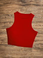Summer Women'S Daily Vacation Floral Print Skirt And Solid Color Sleeveless Top 2pcs Set - Red+red apricot