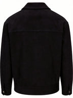 2026 Spring/Autumn New European and American Men's Lapel Jacket, Daily Fashion Commuting Party Date Coat, Workwear Style, Simple Outdoor Sports - Black