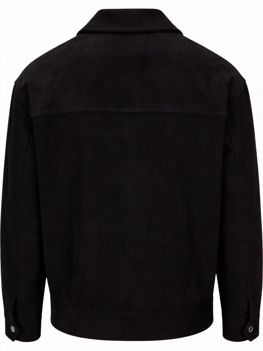 2026 Spring/Autumn New European and American Men's Lapel Jacket, Daily Fashion Commuting Party Date Coat, Workwear Style, Simple Outdoor Sports - Black