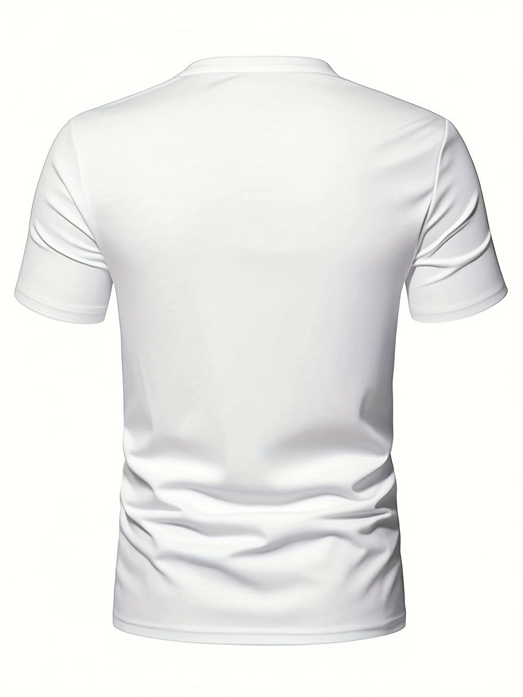 180g 100% Men's V-Neck Short-Sleeve Top, Casual T-Shirt, Solid Color Base Layer, "5-work" Summer All-Season Base Layer, Factory-Made for Men, Comfortable, High Quality, High Fit Rate, Casual Sportswear - White