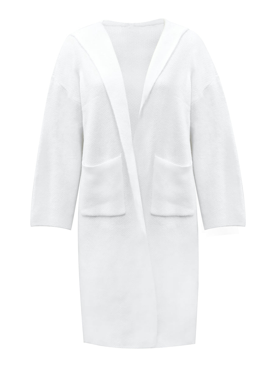 Women's Solid Color Cardigan - White