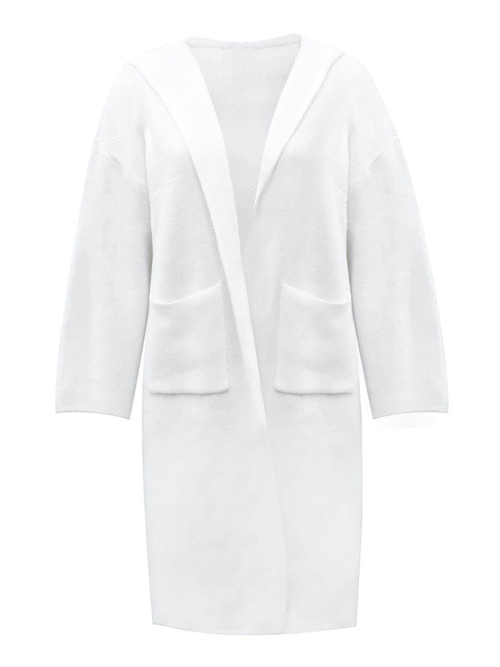 Women's Solid Color Cardigan - White