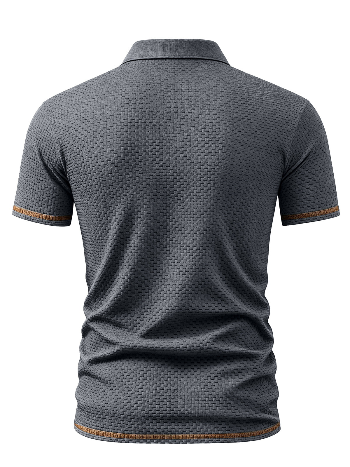 A06-1576BOSS Men's 2pcs Waffle Knit Textured Short-Sleeve Polo Shirt, Three-Dimensional Breathable Non-Deforming T-Shirt, Summer Business Casual Versatile Durable Men's Top, Multiple Colors Available - Gray Blue