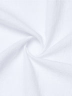 Minimalist Light Luxury Men's Linen Hooded Long-sleeve Garment. The Smooth Handwritten Letter Print on the Front Chest Enhances the Overall Style, While the Crisscross Tie-strap Construction Creates a Distinctive Neckline. The Long-sleeve Hooded - White
