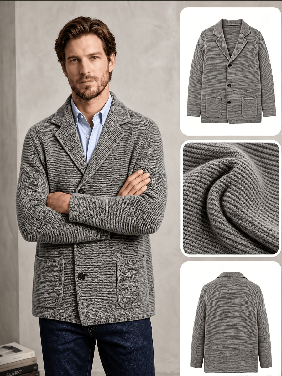 10 Colors Available High-End Style Autumn Winter New British Light Luxury Vintage Cardigan Old Money Style Knit Cardigan Sweater Commuter Autumn Winter Green Fruit Collar Warm Jacket - Dark Gray